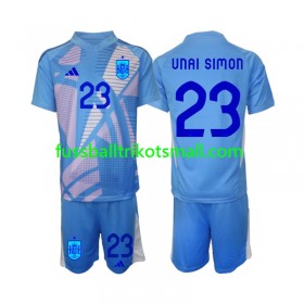 Fußballtrikots Spanien Unai Simon 23 Torwart Kinder EURO 2024 Kurzarm Heimtrikotsatz kaufen